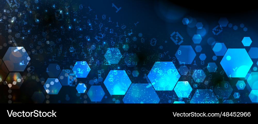 Technology banner design with hexagons abstract Technology banner design with hexagons abstract vector image