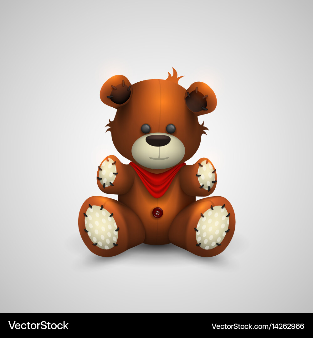 Teddy bear on a white background Vector Image