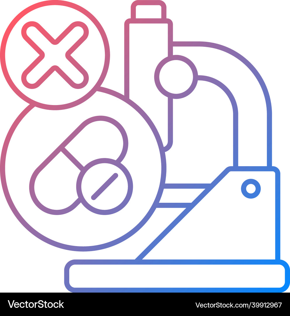 Failed research gradient linear icon Failed research gradient linear icon vector image