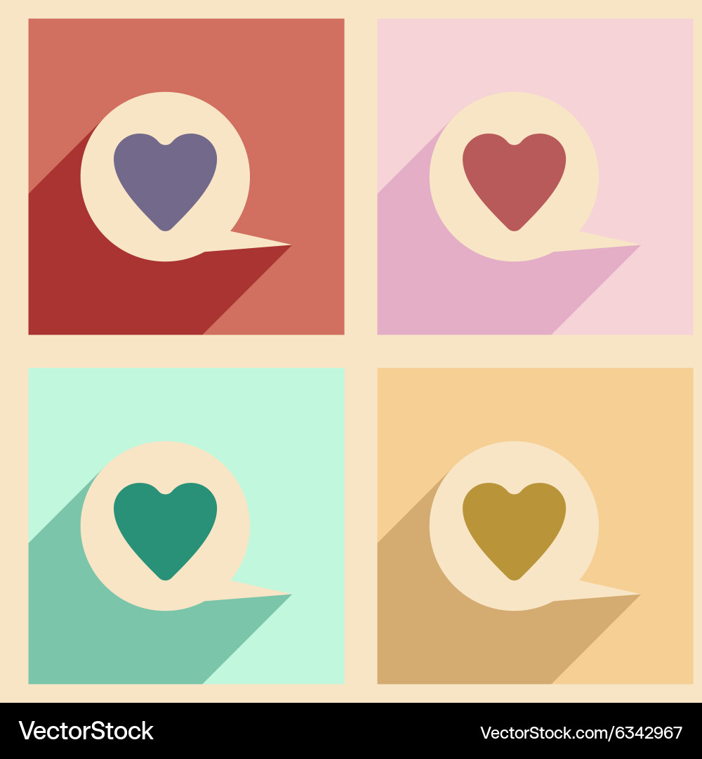 Flat with shadow concept and mobile application vector image