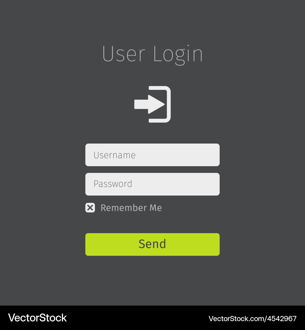 Green Login Button User Interface vector image