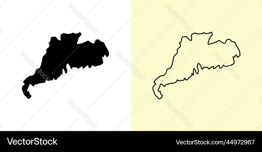 Guangdong map china asia filled and outline Guangdong map china asia filled and outline vector image