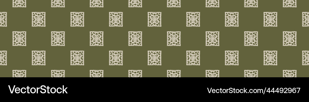 Hand drawn retro block print seamless border Hand drawn retro block print seamless border vector image