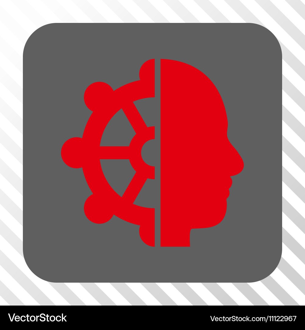 Intellect rounded square button vector image