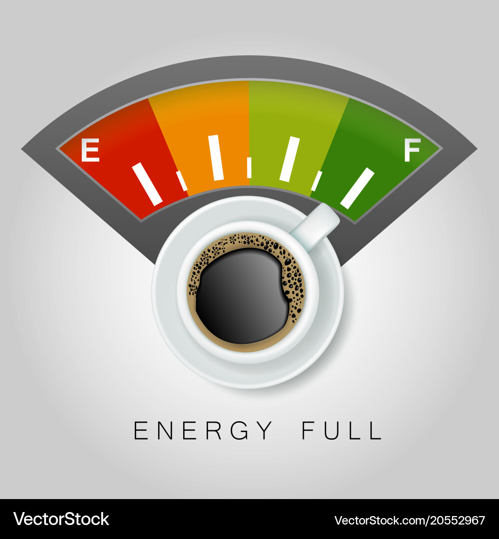 Kaffee Energie Konzept realistisch Vektorbild