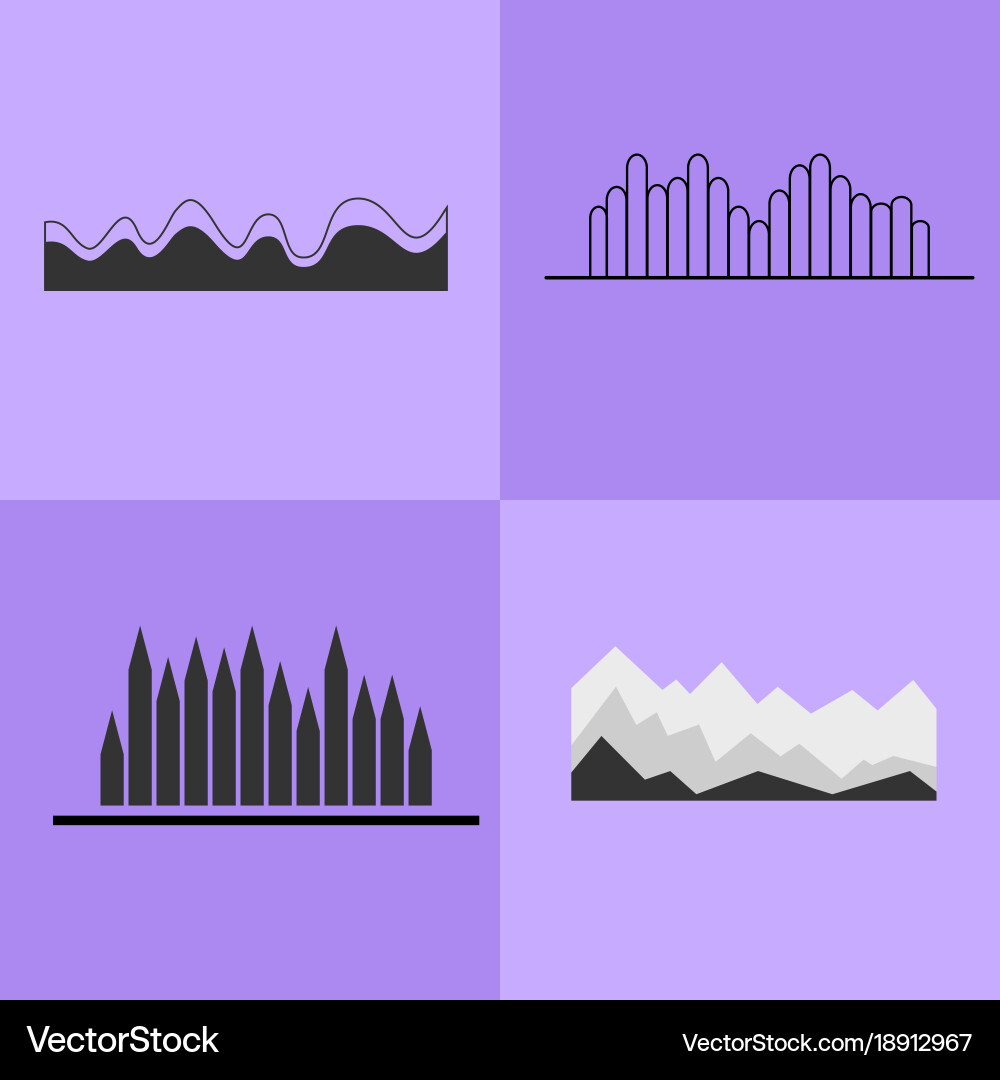 Line chart and wavy graph Vector Image