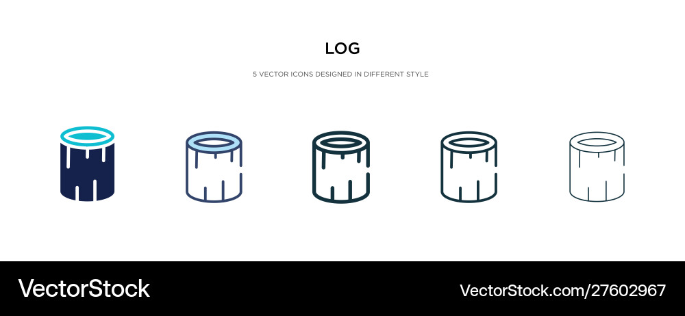 Log icon in different style two colored vector image