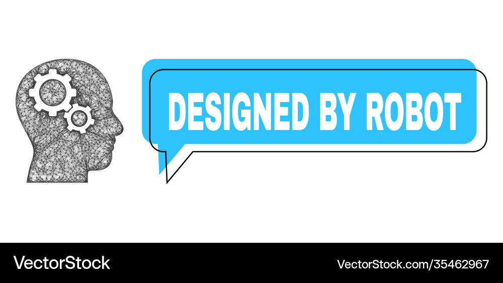 Misplaced designed robot chat cloud and network Misplaced designed robot chat cloud and network vector image
