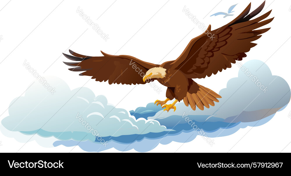 Powerful eagle in flight design generative ai vector image