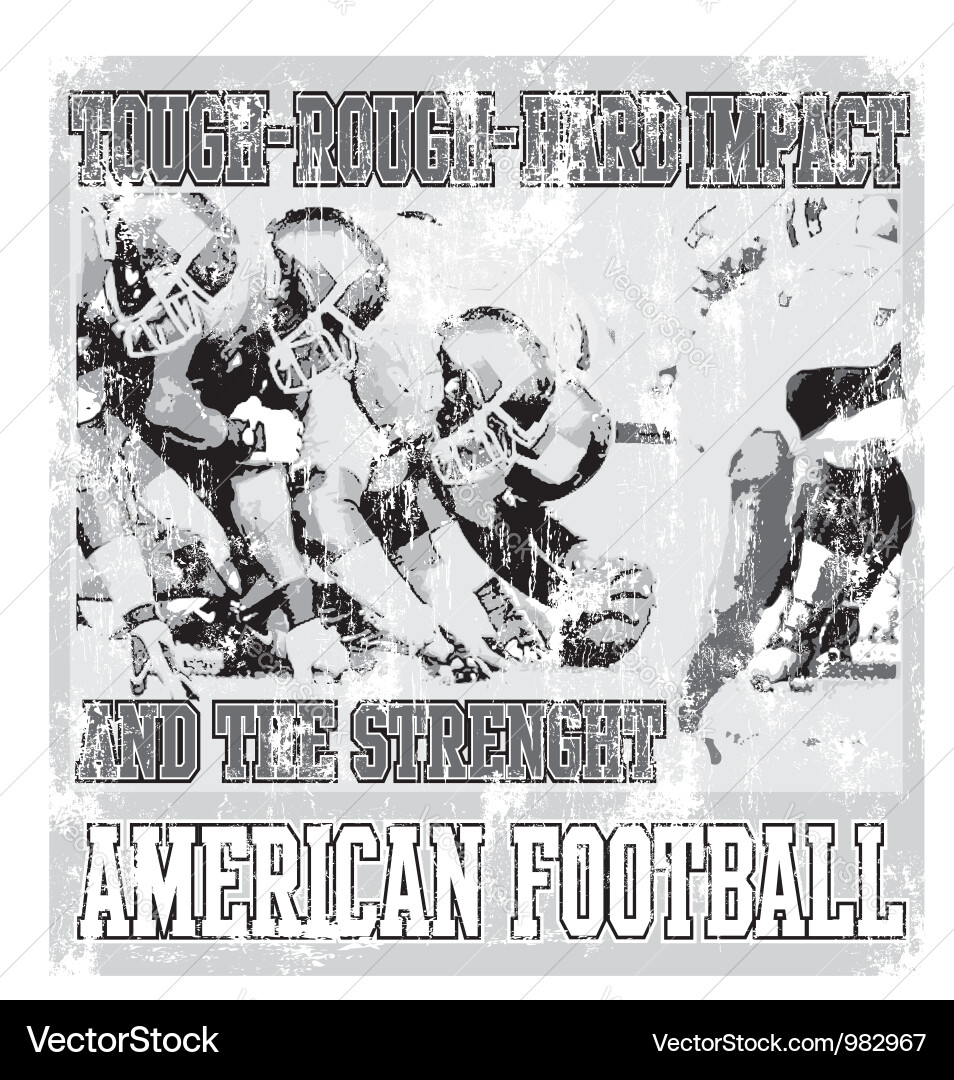 Rough American Football Grunge Vector Image
