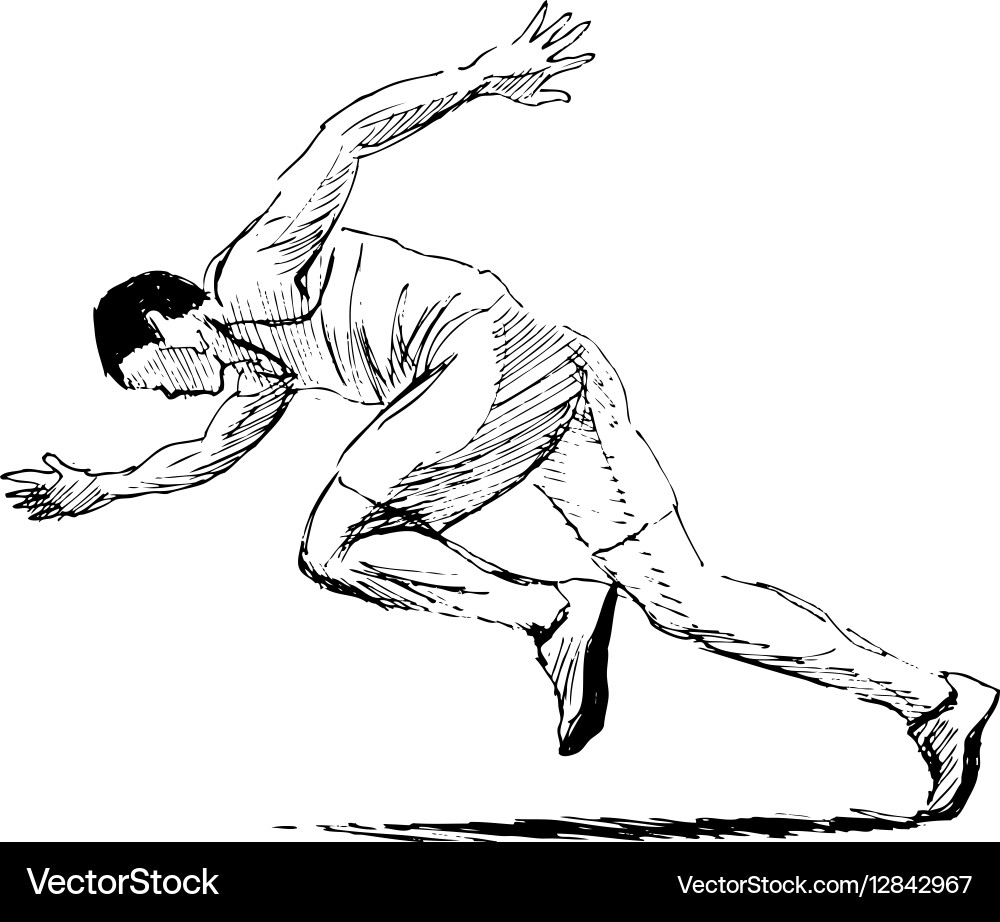 Running Man Sketch vector image