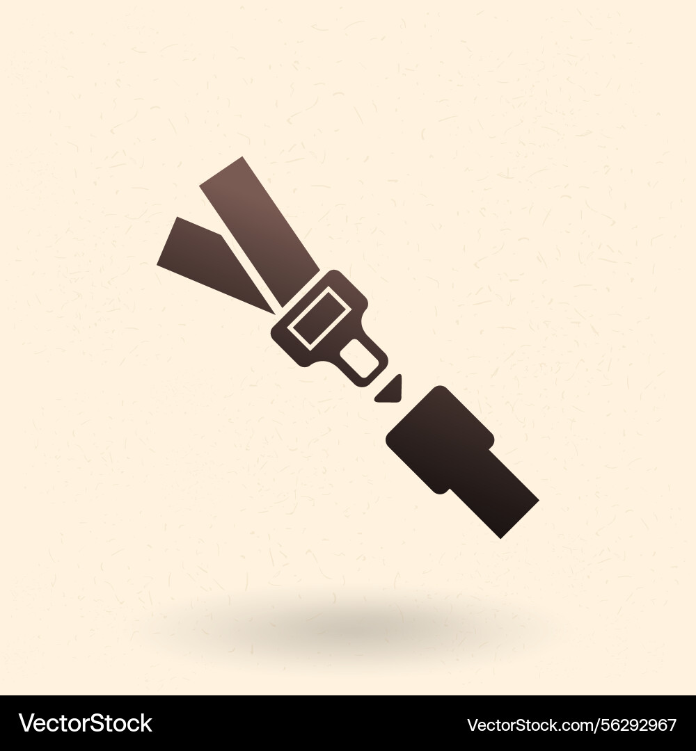 Seat belt black basic icon Royalty Free Vector Image