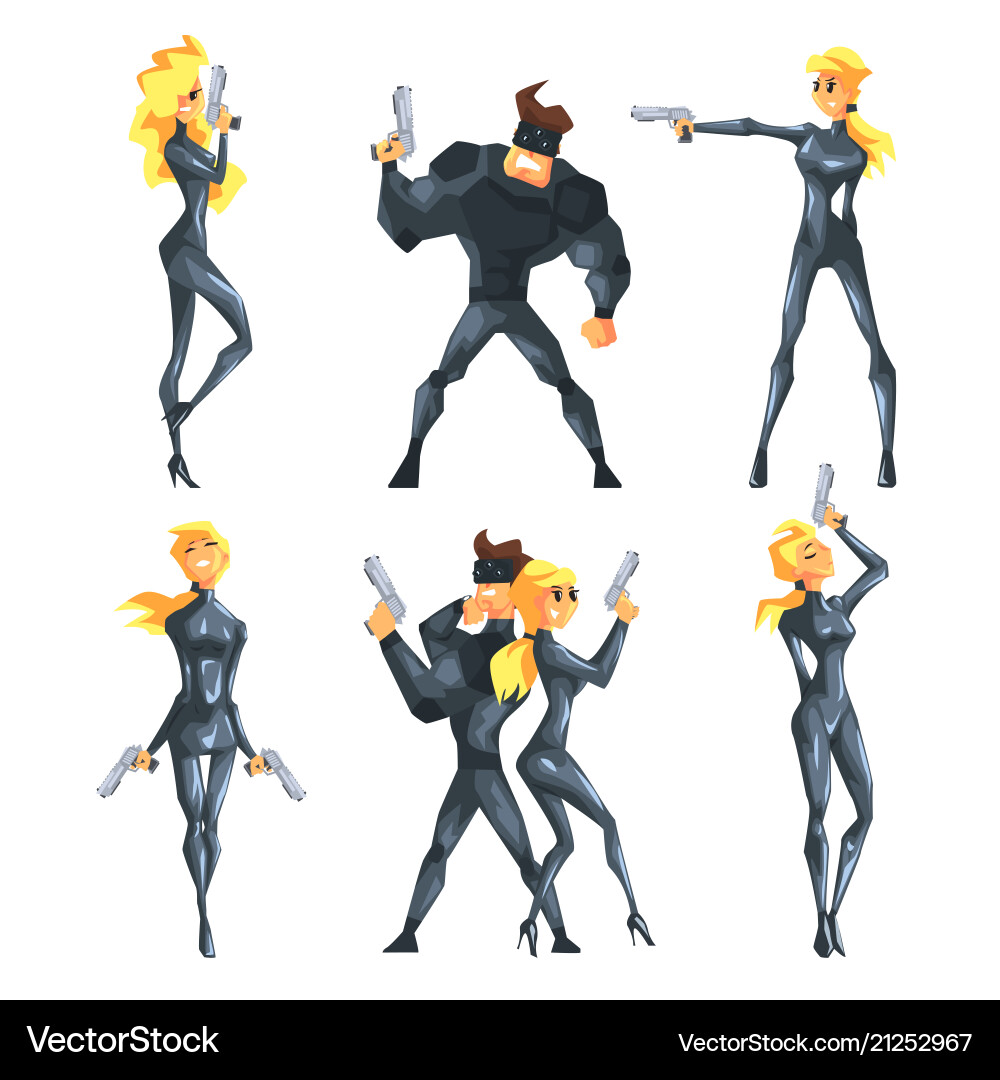 Secret Agents in Action vector image