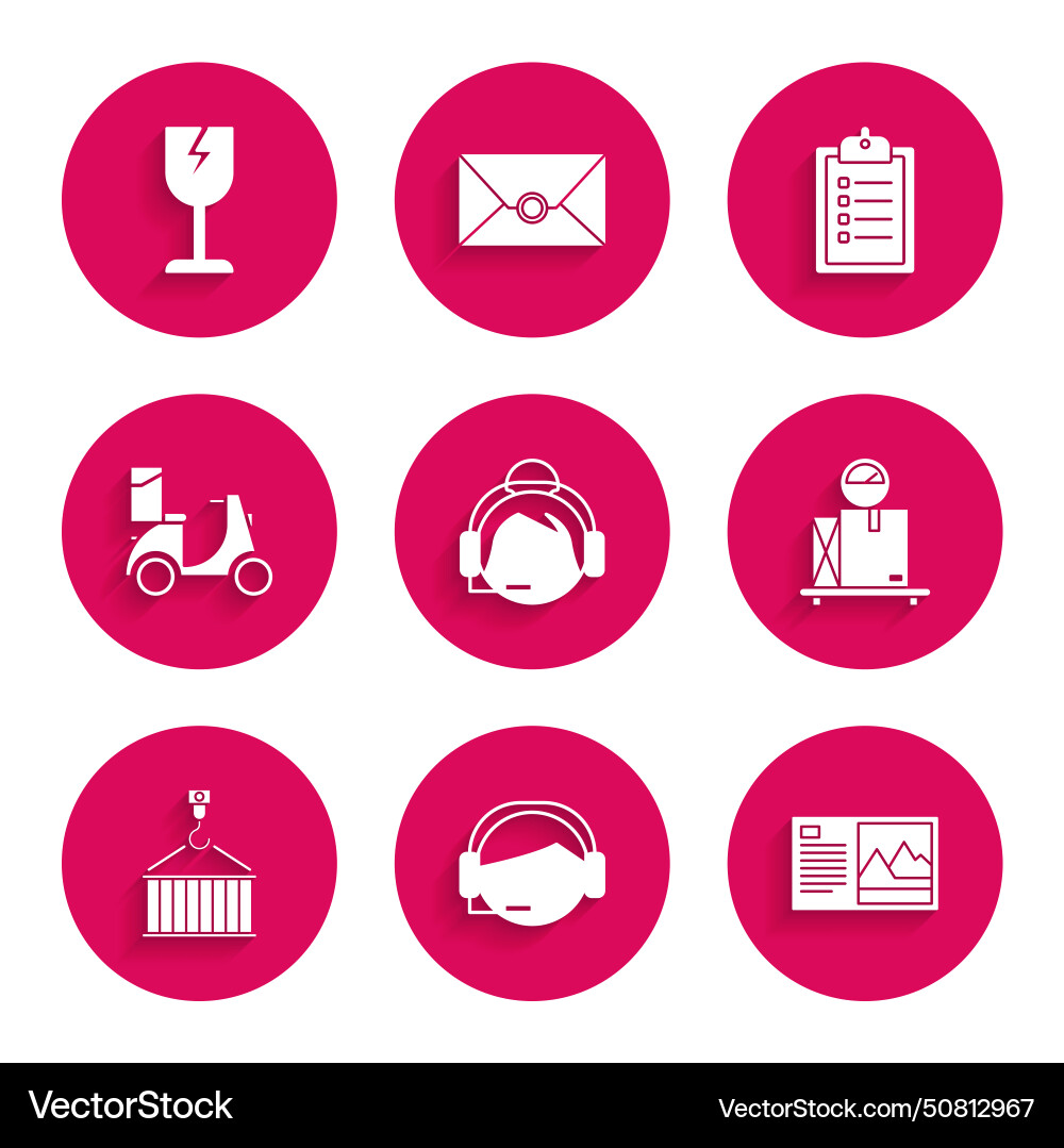 Set support operator in touch postcard scale Set support operator in touch postcard scale vector image