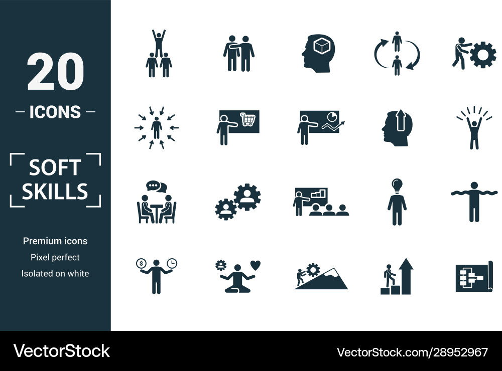 Soft skills icon set include creative elements Soft skills icon set include creative elements vector image