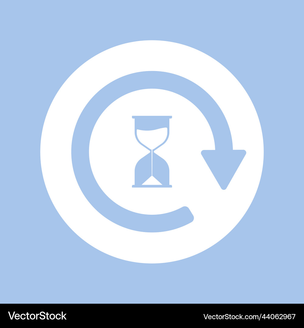Time management icon concept with cycle arrow Vector Image
