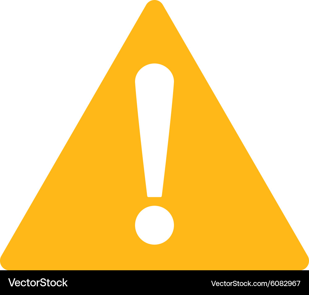 Warning flat yellow color icon Royalty Free Vector Image