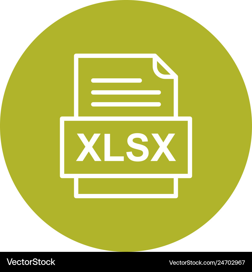 Xlsx file document icon Vector Image