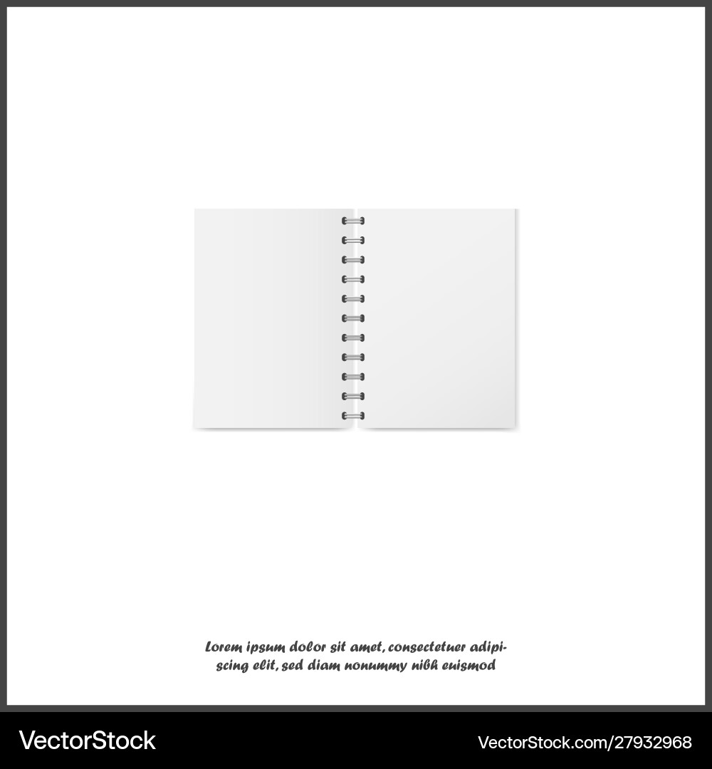 A realistic open exercise book with silver A realistic open exercise book with silver vector image