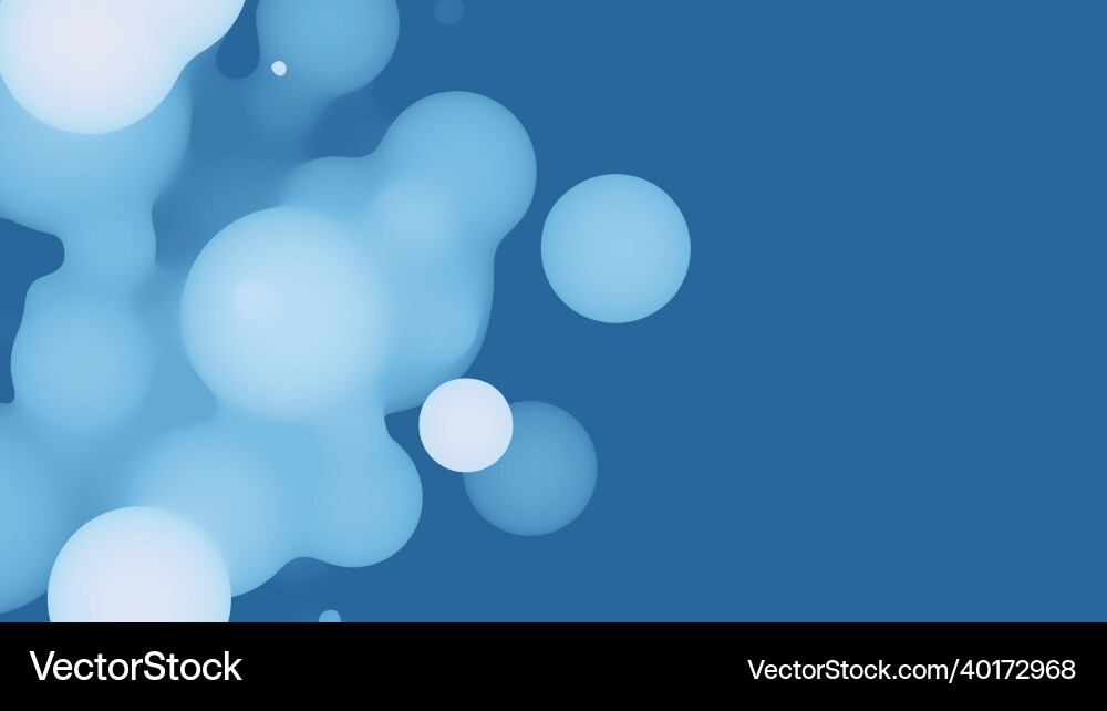 Abstract 3d fluid metaball shape with bluish balls Abstract 3d fluid metaball shape with bluish balls vector image