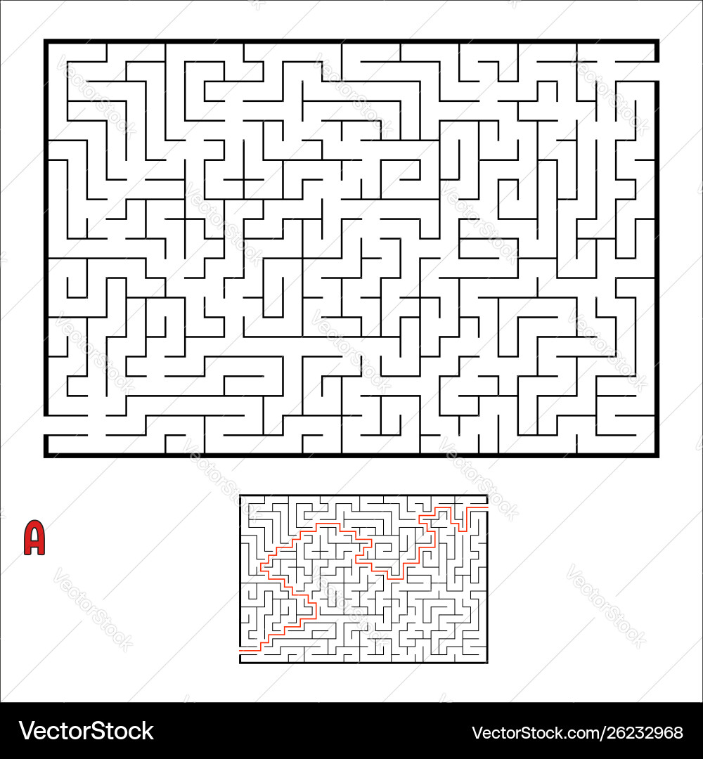 Abstract rectangular maze game for kids puzzle – Royalty-Free Vector ...