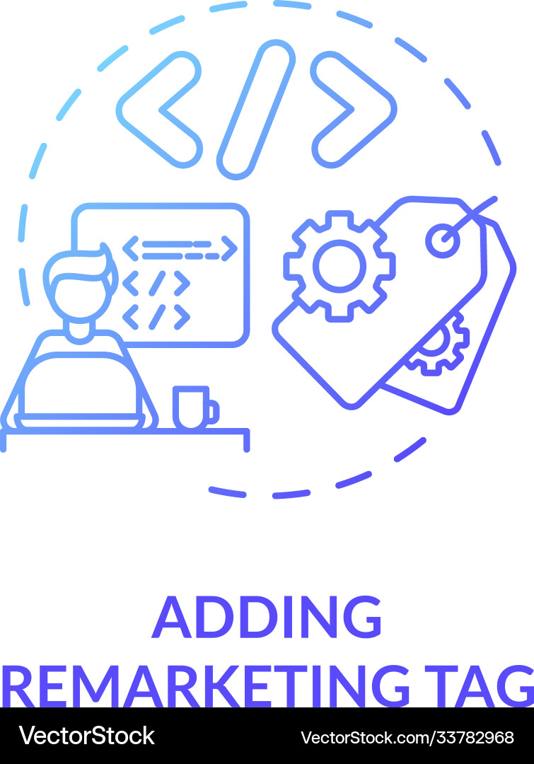 Adding remarketing tag concept icon Adding remarketing tag concept icon vector image