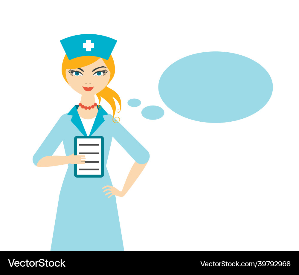 Beautiful young doctor speaking flat design Beautiful young doctor speaking flat design vector image