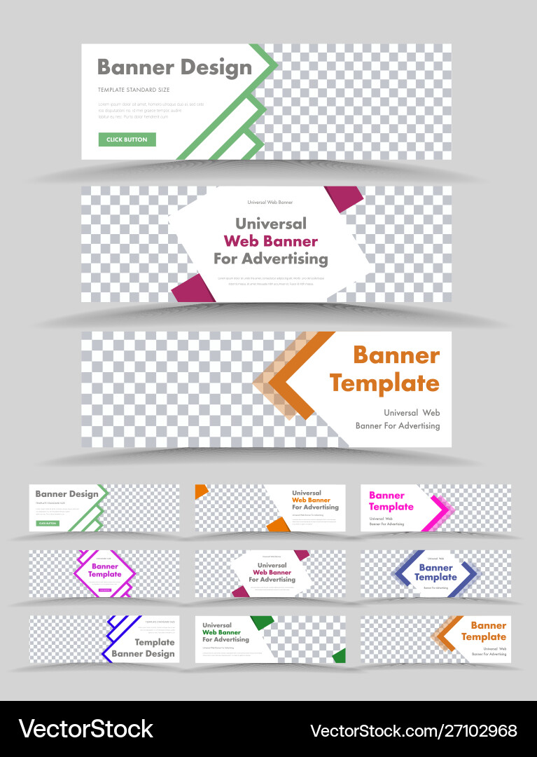 Big set templates horizontal white web Big set templates horizontal white web vector image