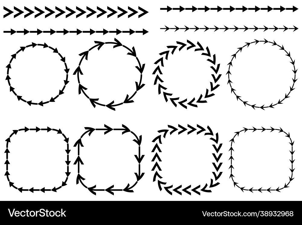 Circular arrows chart icon set cursor Circular arrows chart icon set cursor vector image