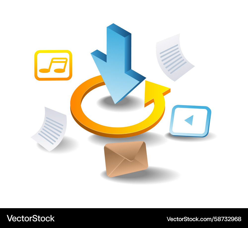 Data Transfer & Cloud Computing Icons Vector Image
