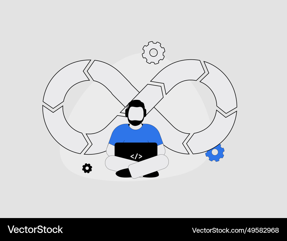 Devops web concept collaborative software Devops web concept collaborative software vector image