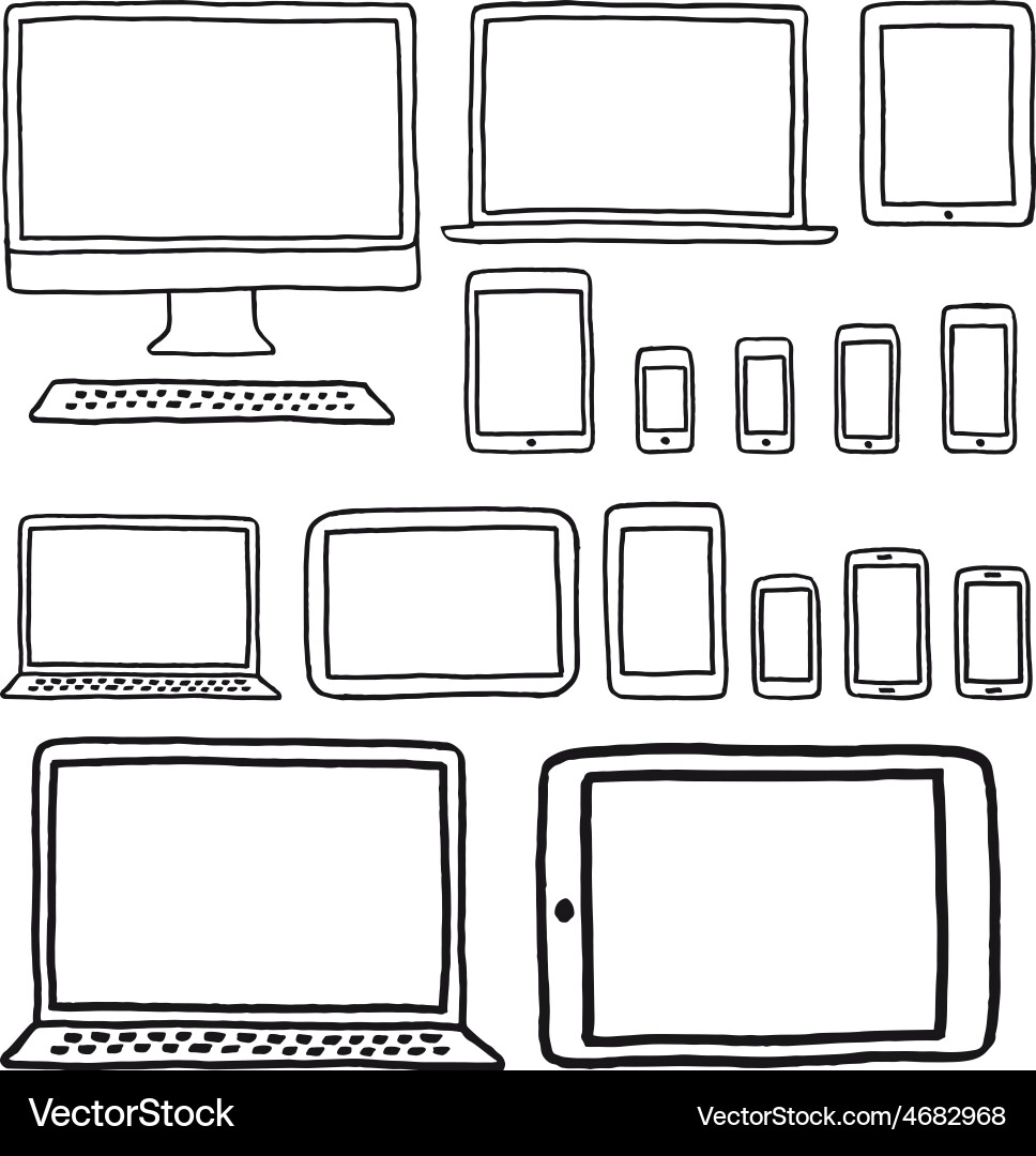 Digital Device Collection vector image