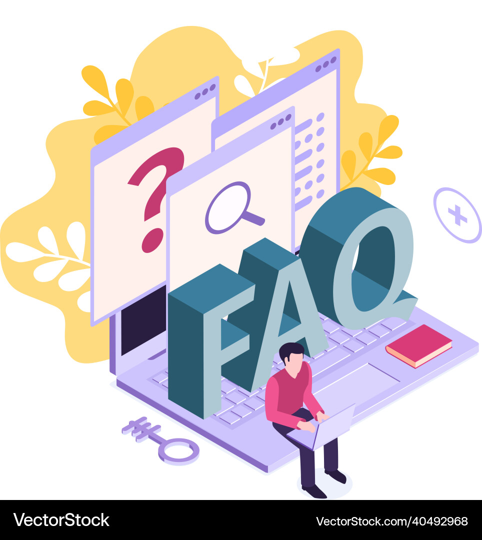 Faq customer support composition Faq customer support composition vector image