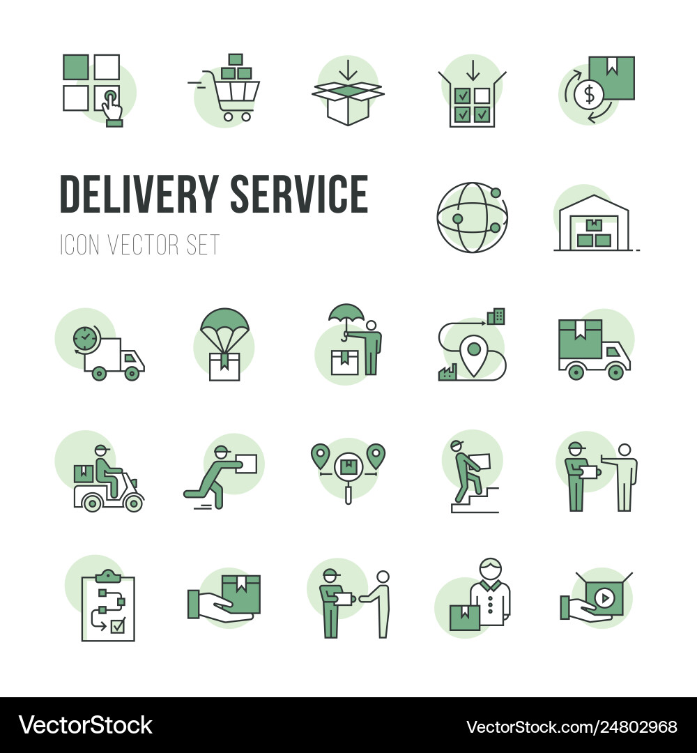 Fast delivery logistic icons big set in flat style Fast delivery logistic icons big set in flat style vector image