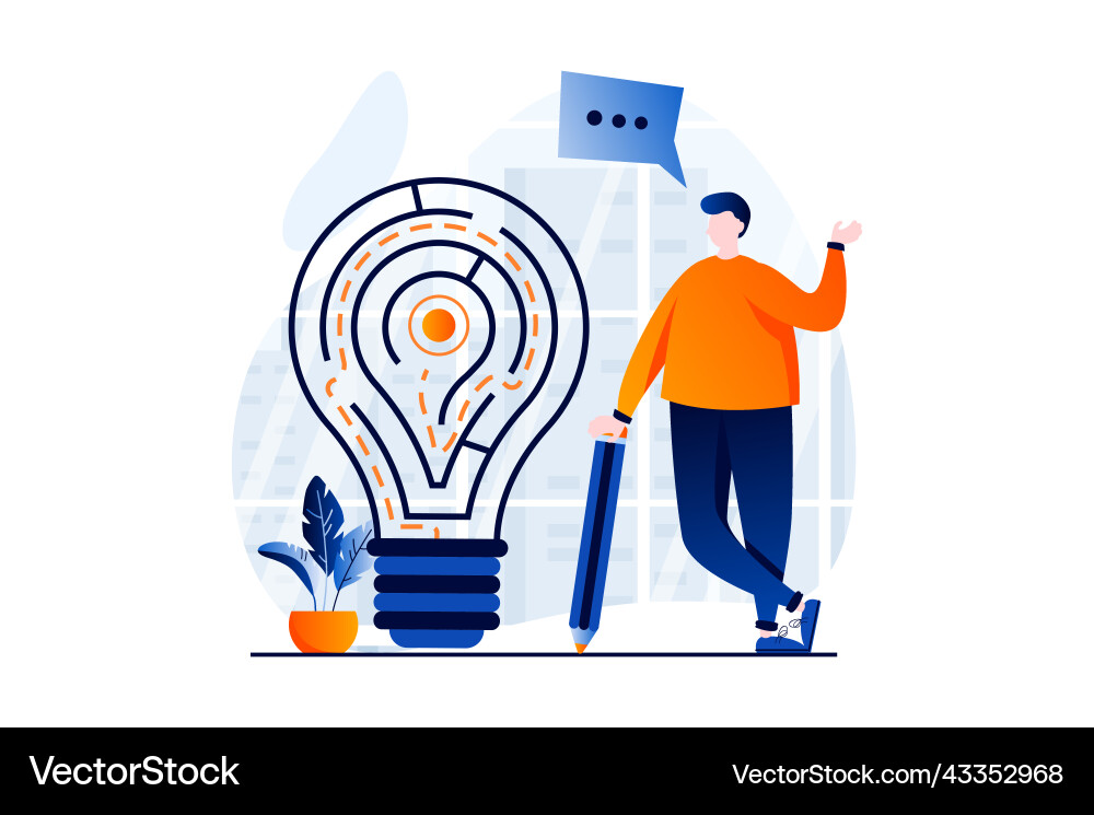 Finding solution concept with people scene in flat Finding solution concept with people scene in flat vector image