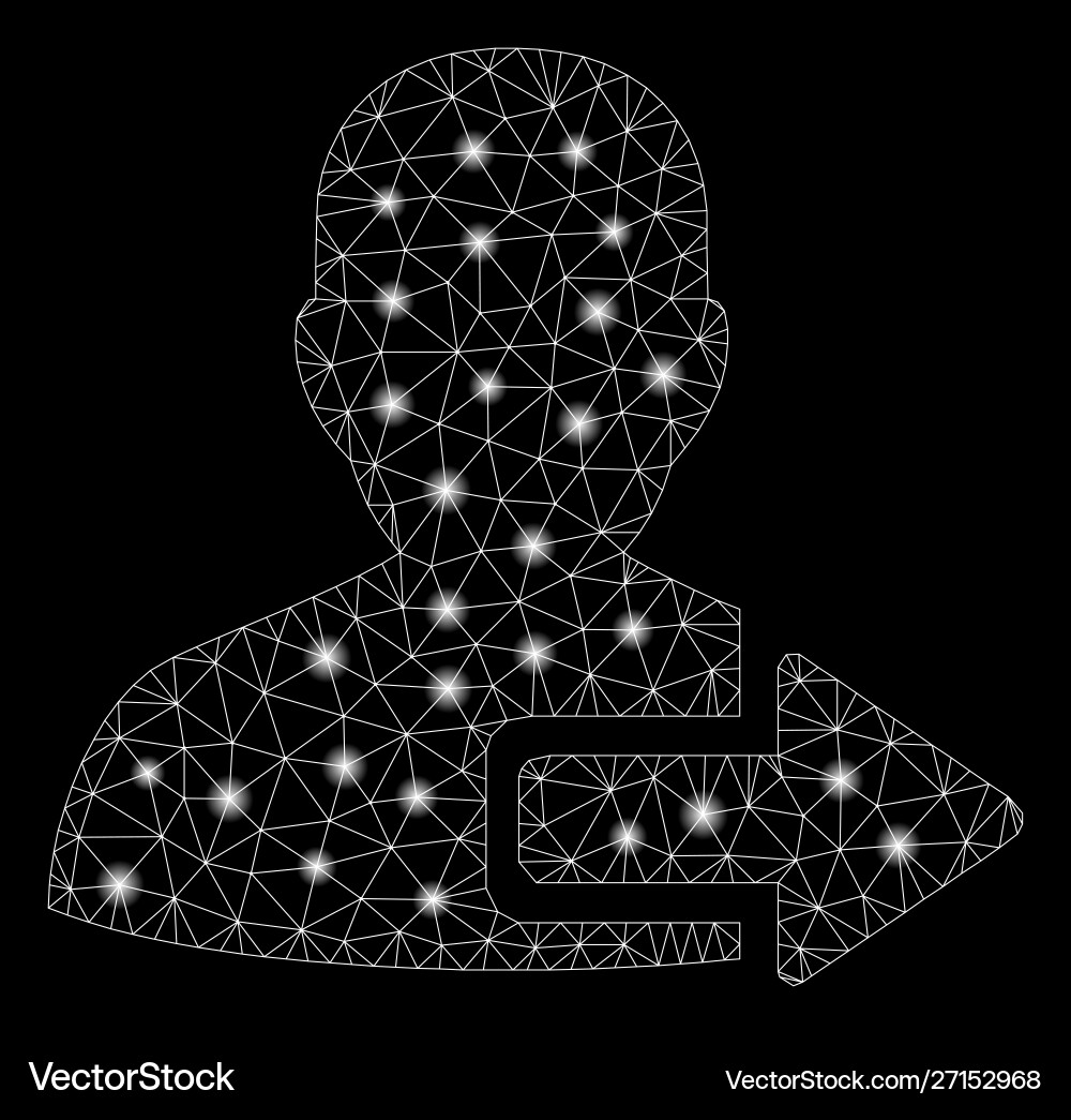 Flare mesh wire frame user logout arrow with Flare mesh wire frame user logout arrow with vector image
