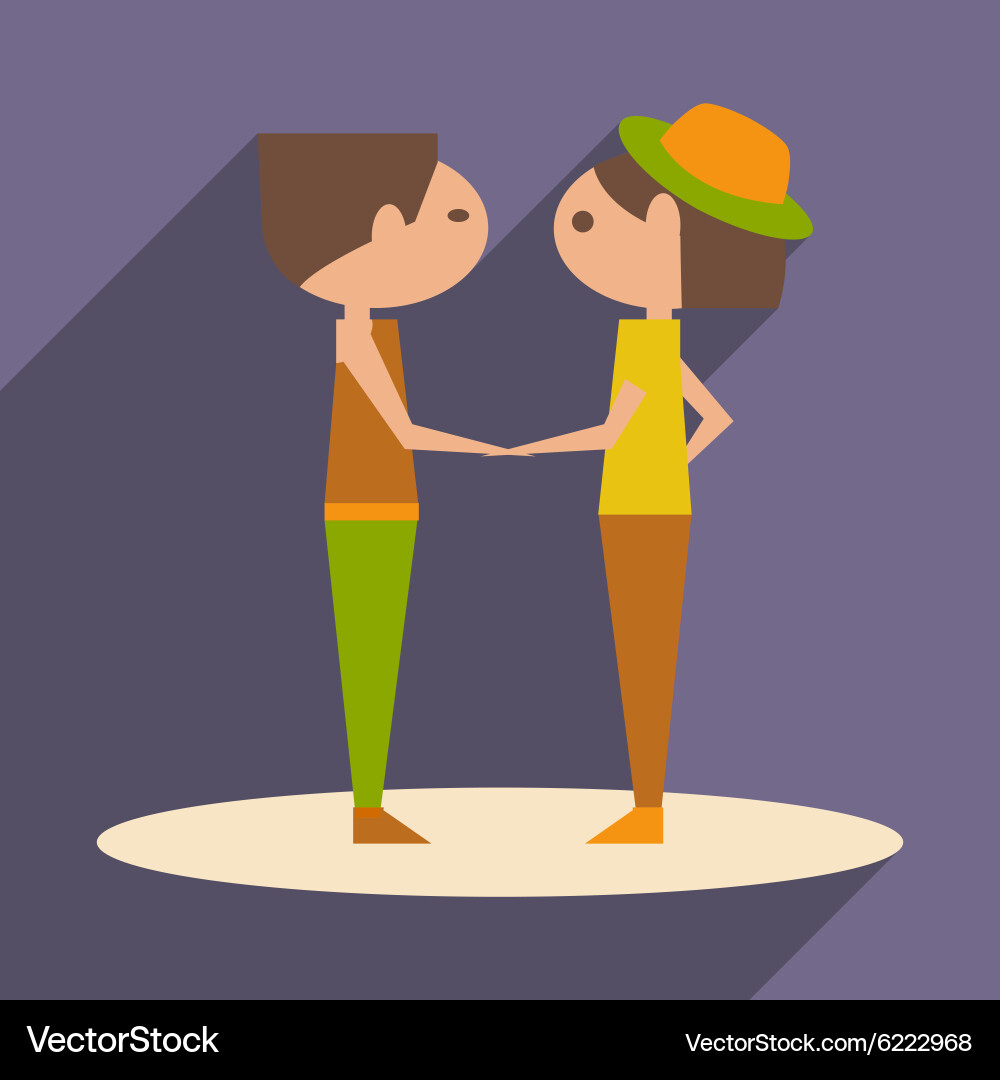 Flat with shadow icon and mobile application vector image