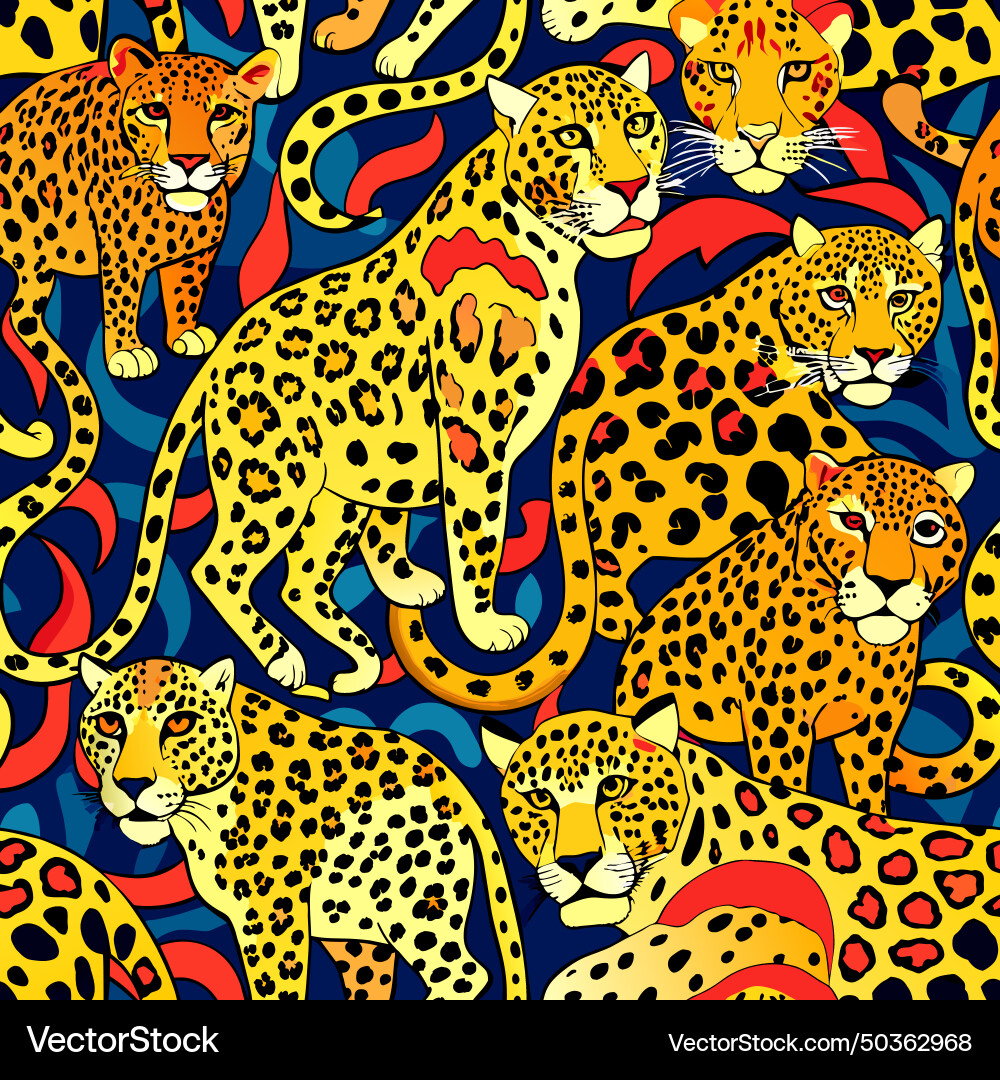 Leopard pattern design for fabric print paper vector image