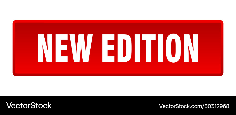 New edition button square red push vector image