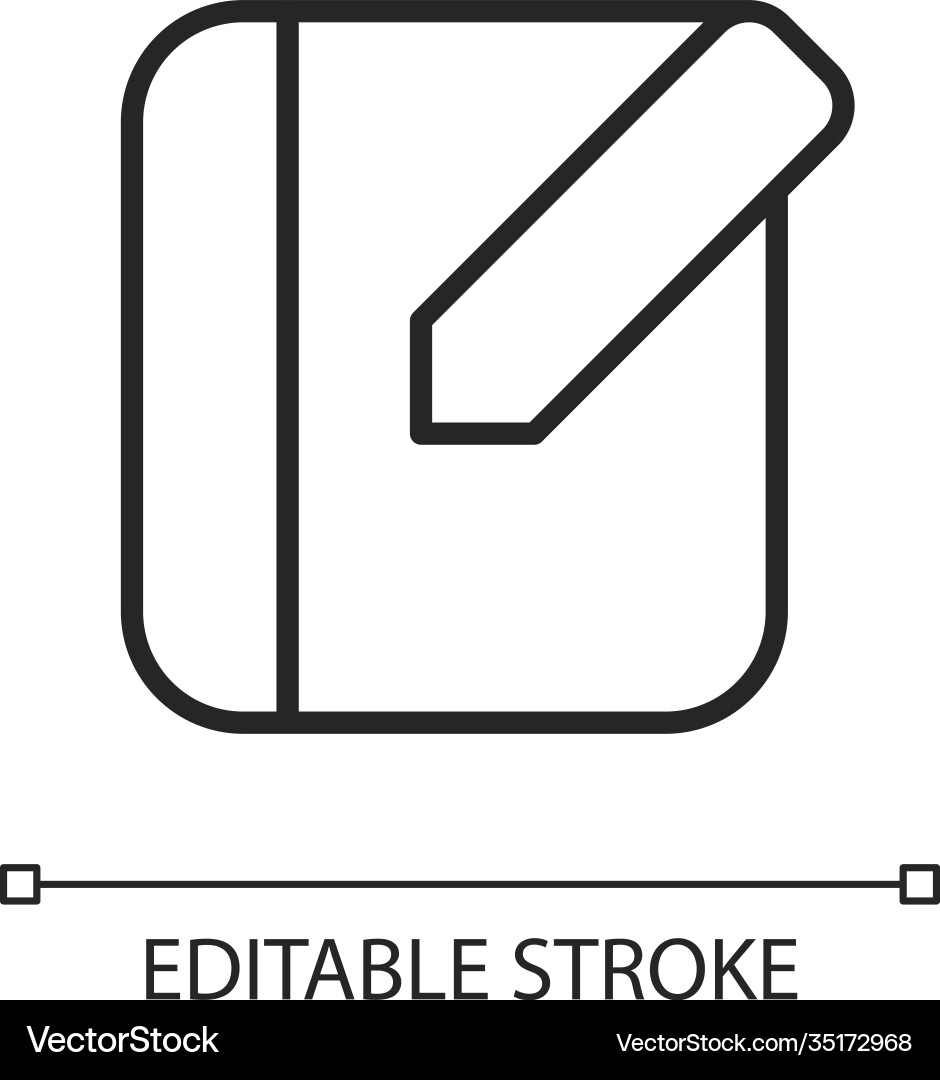 Notebook app pixel perfect linear icon Notebook app pixel perfect linear icon Vector Image