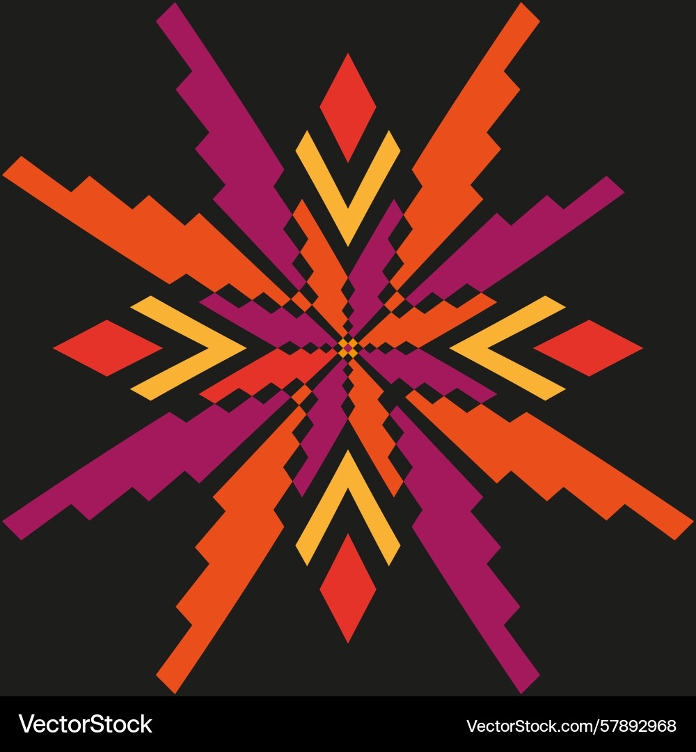 Radial color pattern abstract geometric shape Vector Image