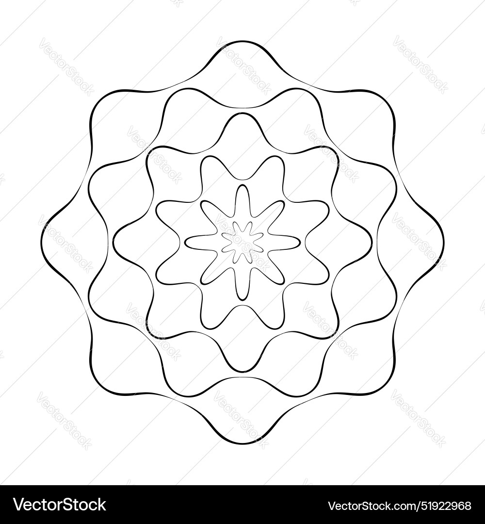 Radial wavy lines pattern Vector Image