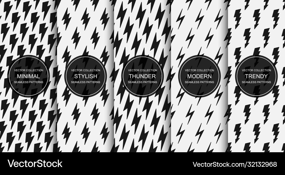 Set cartoon seamless patterns with flash Vector Image