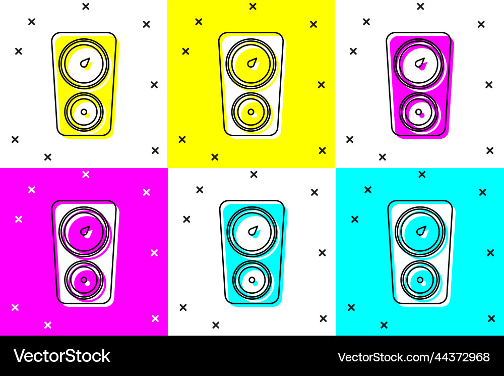 Set gauge scale icon isolated on color background Set gauge scale icon isolated on color background vector image