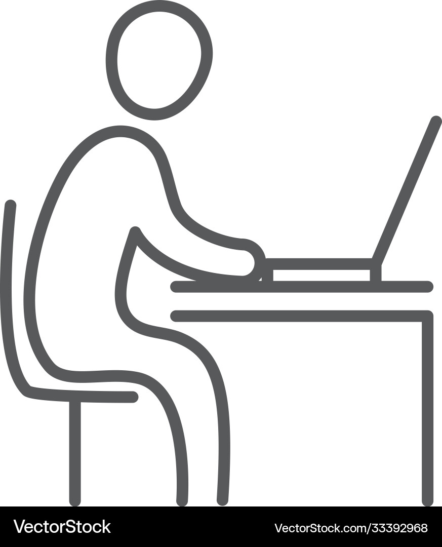 Side view businessman working with computer Vector Image