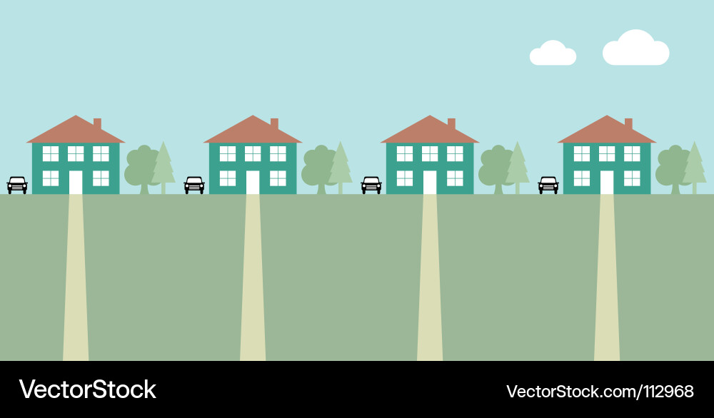 Suburban Landscape Vector Image
