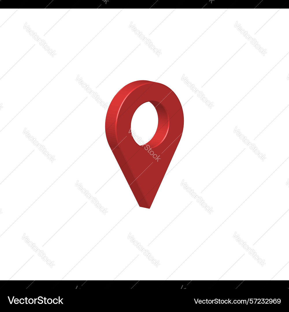 3d red location pin icon a gps map pointer 3d red location pin icon a gps map pointer vector image