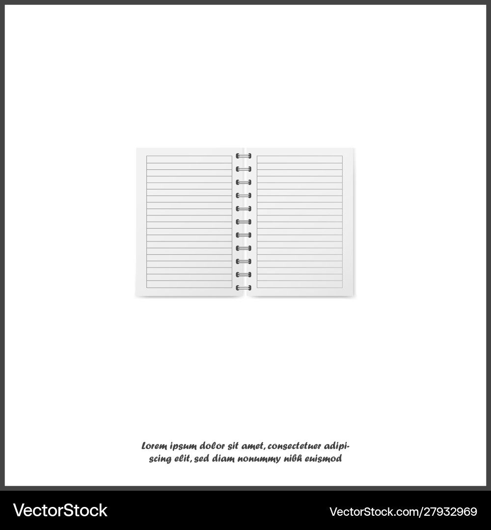 A realistic open exercise book with silver A realistic open exercise book with silver vector image