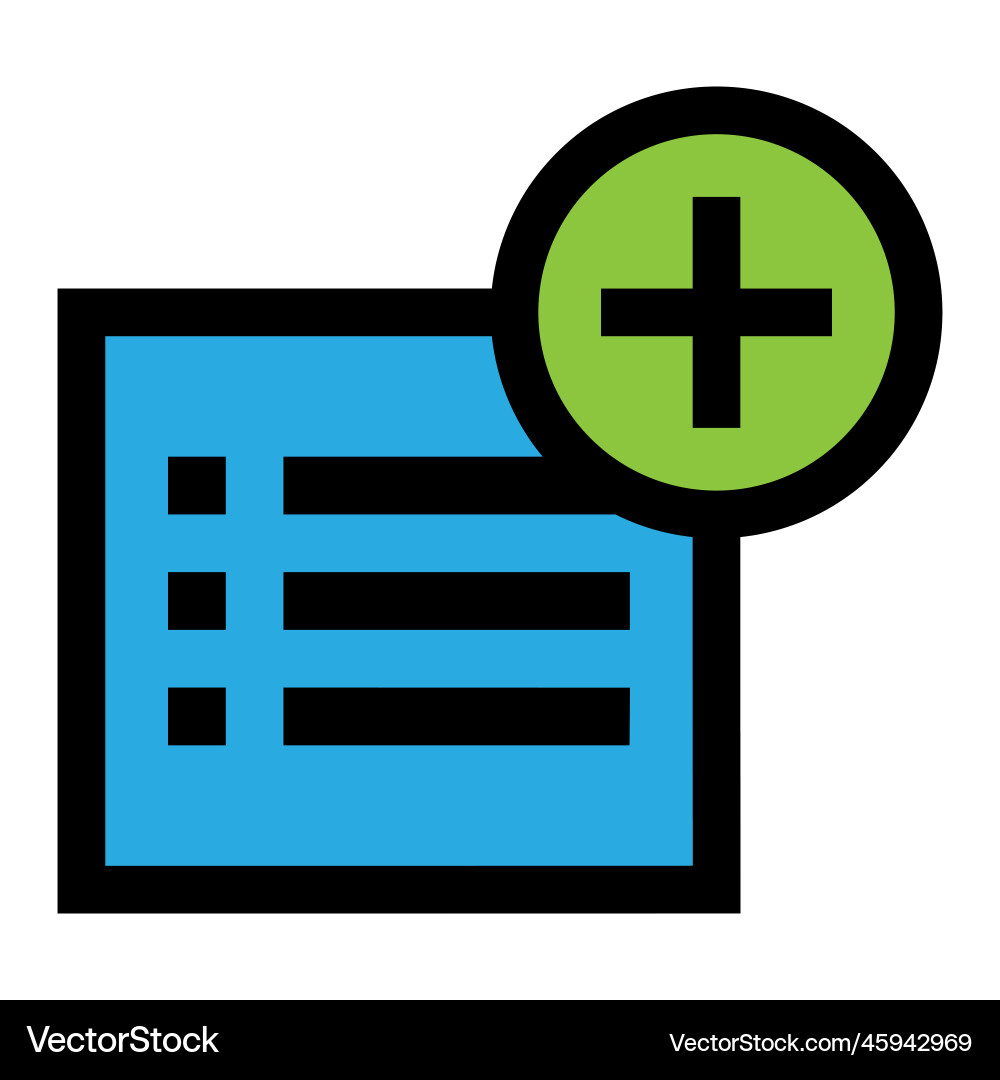 Add list icon line isolated on white background Add list icon line isolated on white background vector image