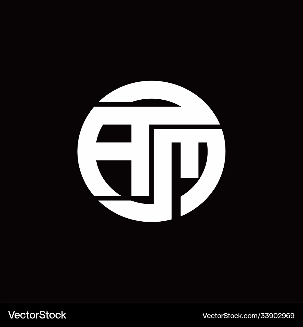 Am logo monogram with rounded line swipe design vector image